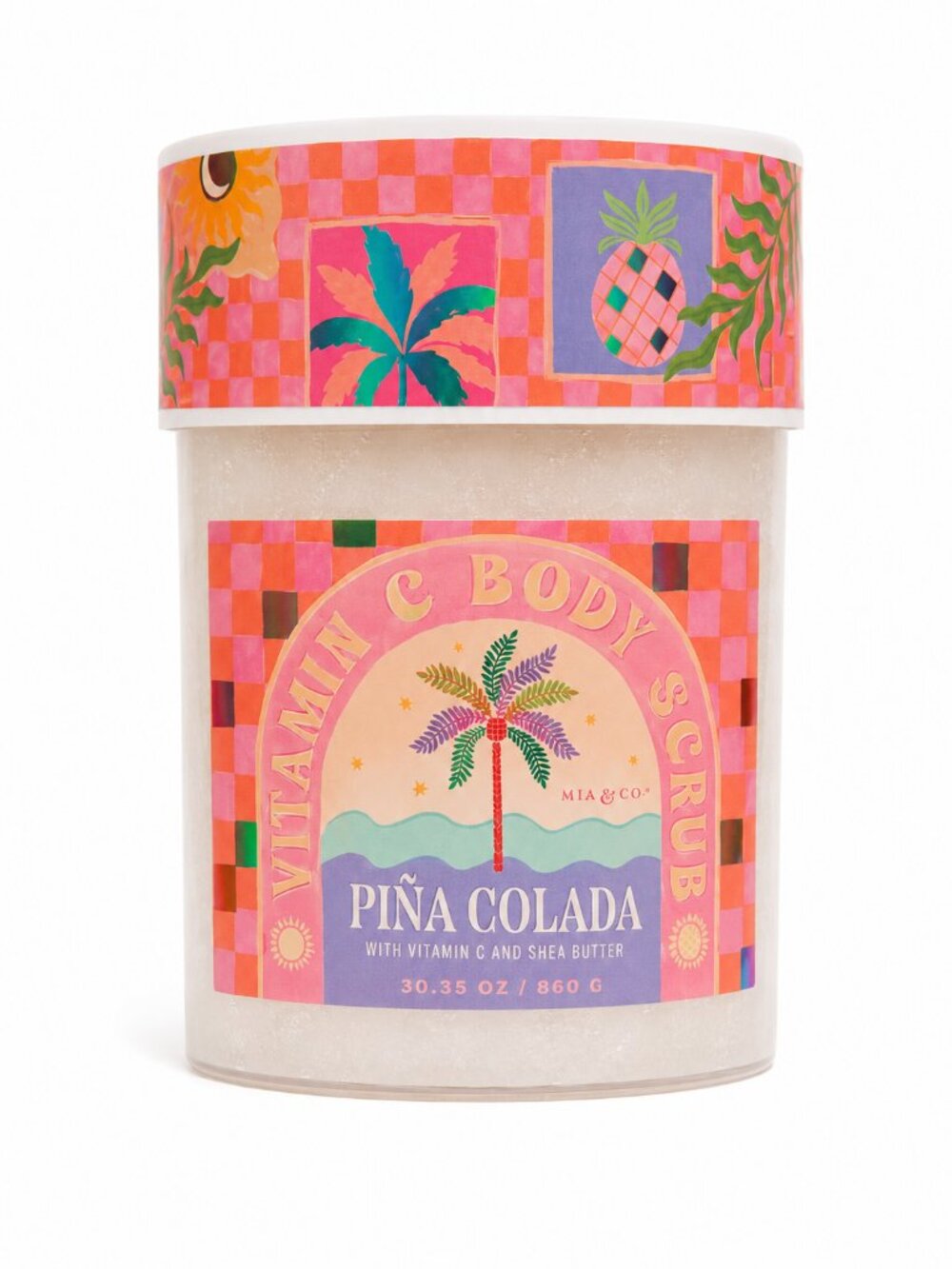 MIA & CO Piña Colada Smoothing Sugar Scrub with Vitamin C & Shea Butter 30.35 oz